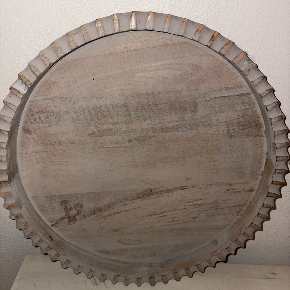 Rustic Wooden Round Tray